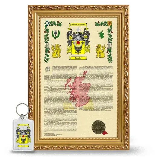 Pentin Framed Armorial History and Keychain - Gold