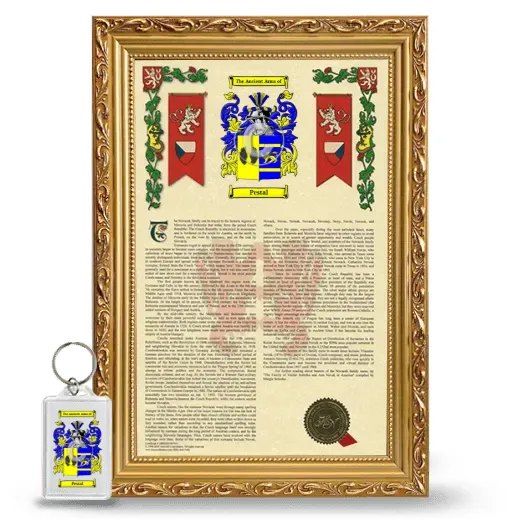 Pestal Framed Armorial History and Keychain - Gold