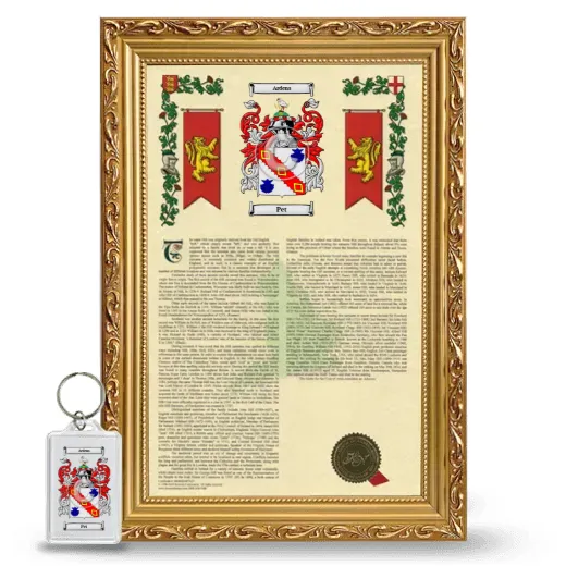 Pet Framed Armorial History and Keychain - Gold