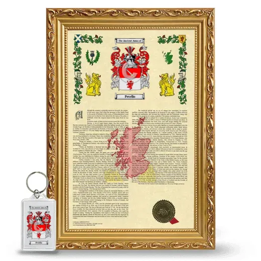 Petello Framed Armorial History and Keychain - Gold