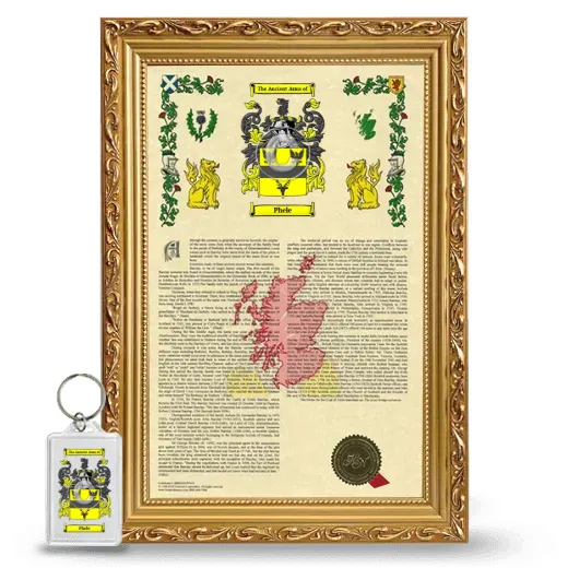 Phele Framed Armorial History and Keychain - Gold