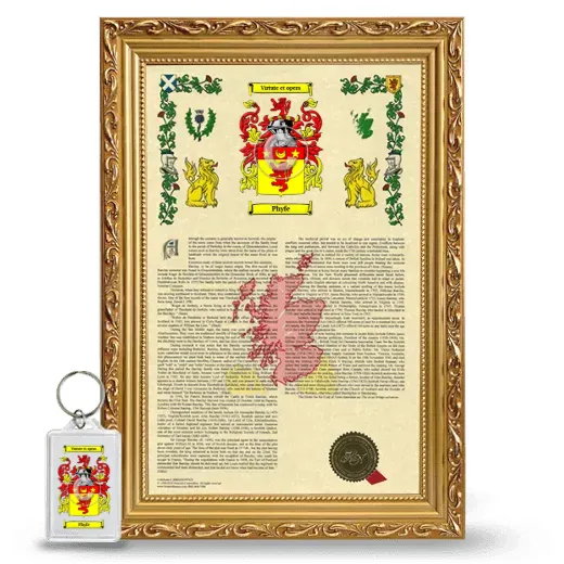 Phyfe Framed Armorial History and Keychain - Gold