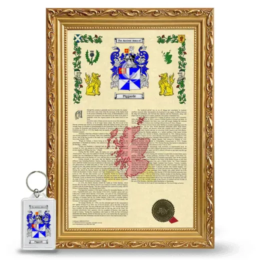 Piggarde Framed Armorial History and Keychain - Gold