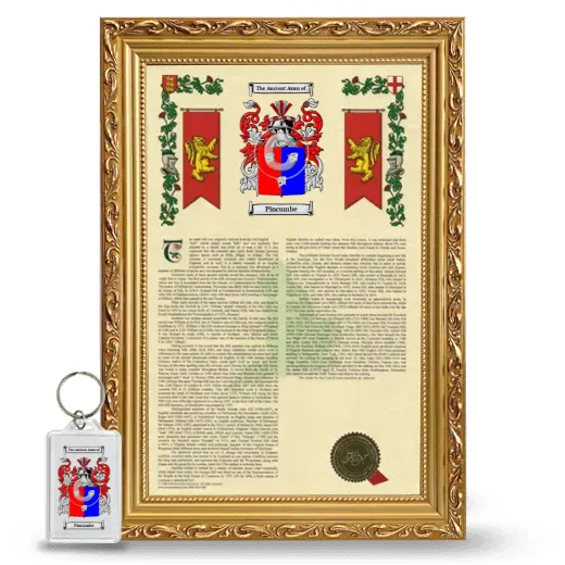 Pincumbe Framed Armorial History and Keychain - Gold