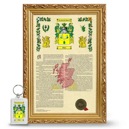Pires Framed Armorial History and Keychain - Gold