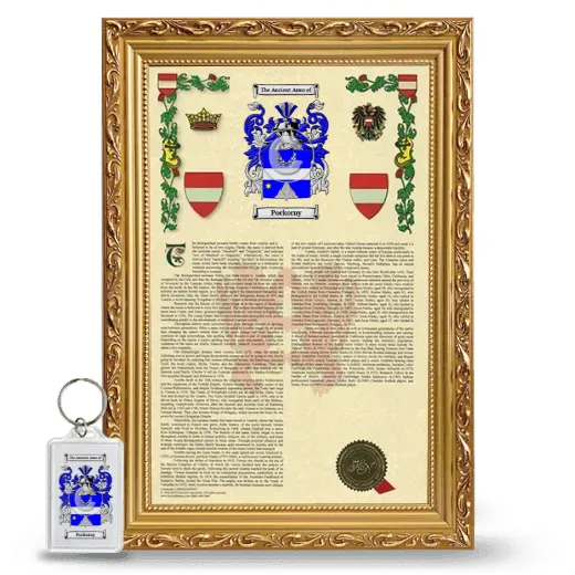 Pockorny Framed Armorial History and Keychain - Gold