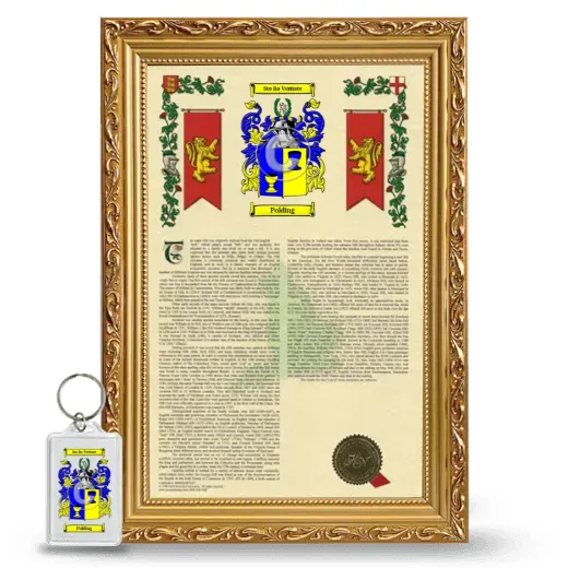 Polding Framed Armorial History and Keychain - Gold