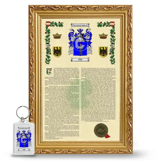 Poll Framed Armorial History and Keychain - Gold