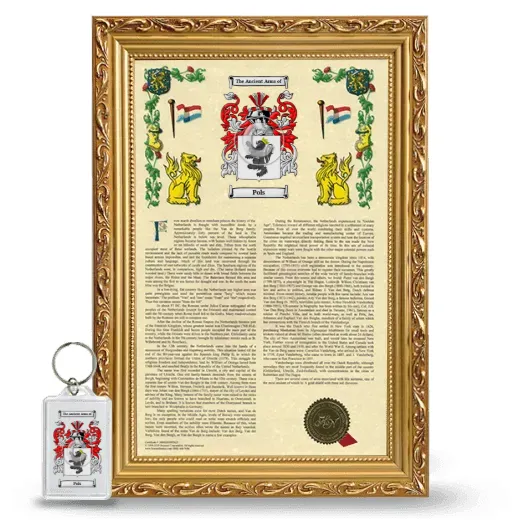 Pols Framed Armorial History and Keychain - Gold