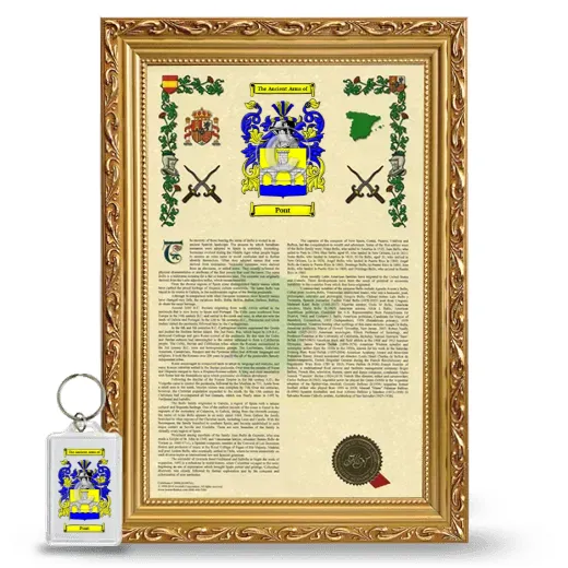 Pont Framed Armorial History and Keychain - Gold