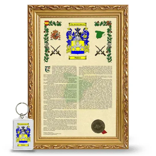 Pontos Framed Armorial History and Keychain - Gold