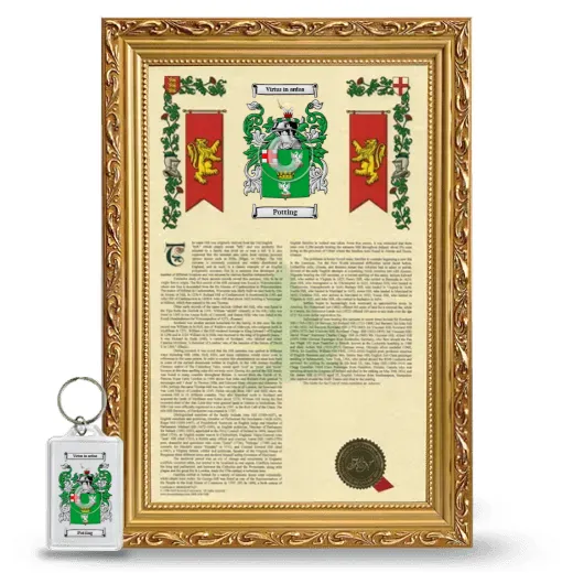 Potting Framed Armorial History and Keychain - Gold