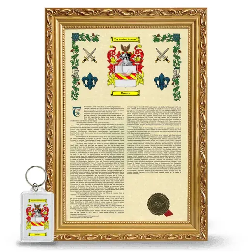 Pounz Framed Armorial History and Keychain - Gold