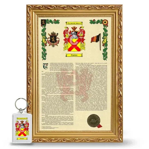 Praetes Framed Armorial History and Keychain - Gold