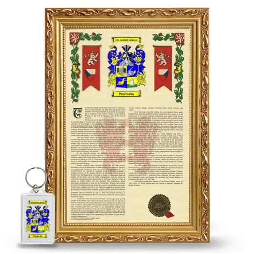 Prochazka Framed Armorial History and Keychain - Gold