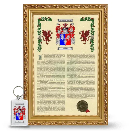 Proger Framed Armorial History and Keychain - Gold