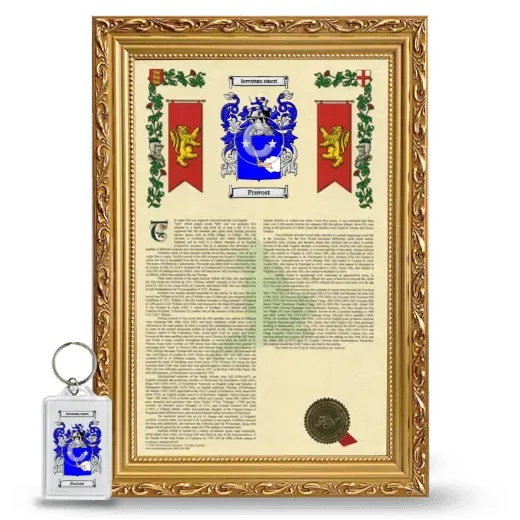 Provost Framed Armorial History and Keychain - Gold