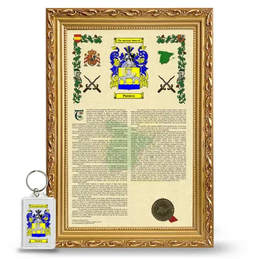 Puentez Framed Armorial History and Keychain - Gold