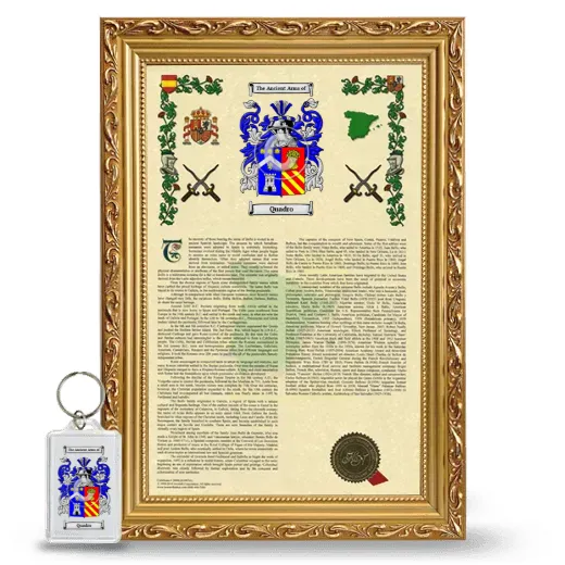 Quadro Framed Armorial History and Keychain - Gold