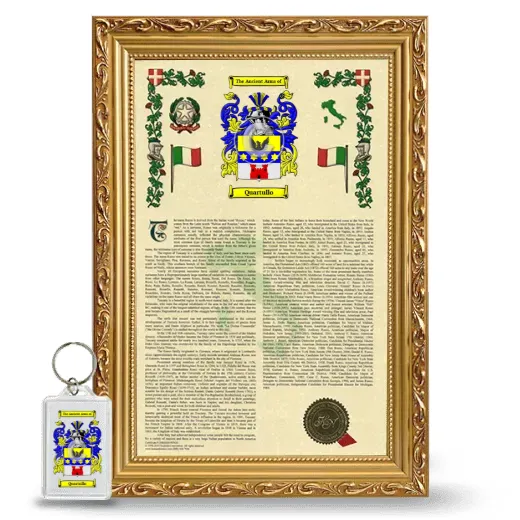 Quartullo Framed Armorial History and Keychain - Gold