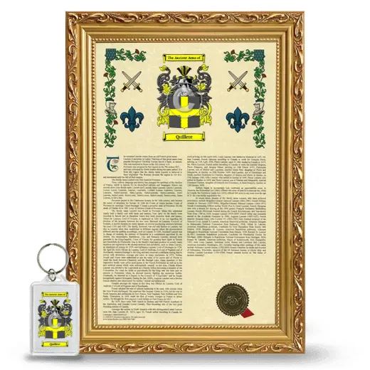 Quillere Framed Armorial History and Keychain - Gold