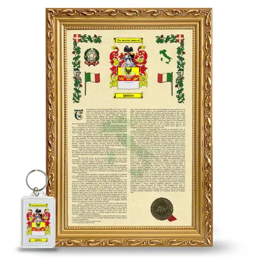 Quirico Framed Armorial History and Keychain - Gold
