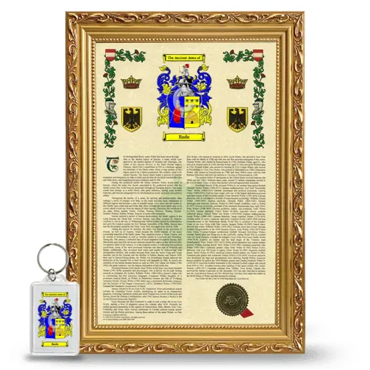 Rada Framed Armorial History and Keychain - Gold
