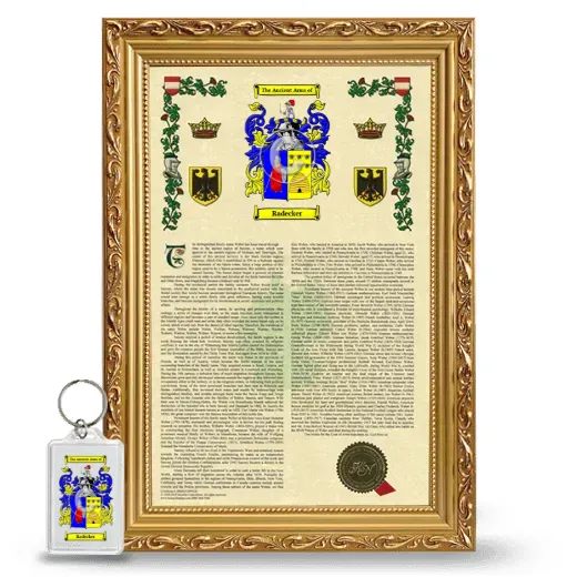 Radecker Framed Armorial History and Keychain - Gold