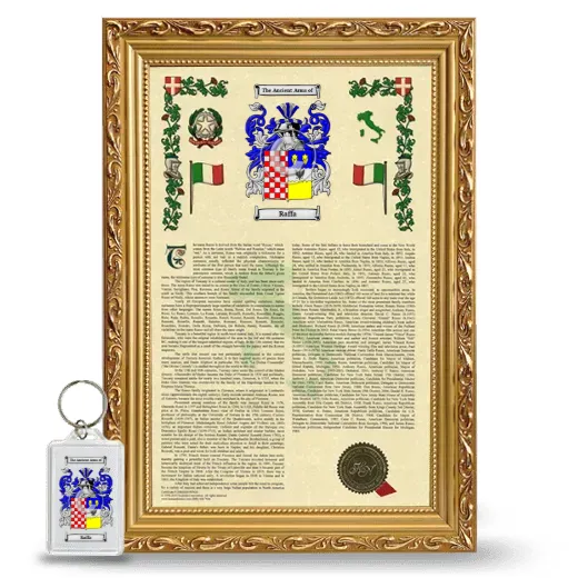 Raffa Framed Armorial History and Keychain - Gold