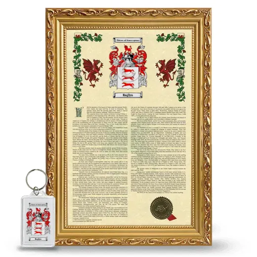 Raglyn Framed Armorial History and Keychain - Gold