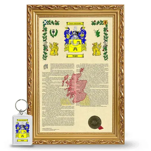Ralph Framed Armorial History and Keychain - Gold