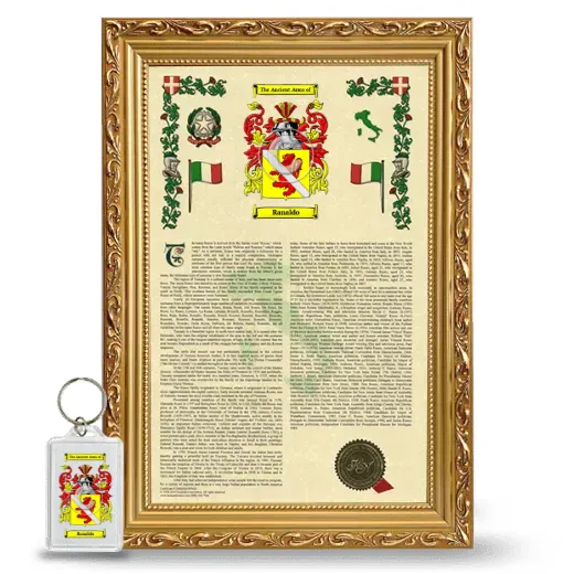 Ranaldo Framed Armorial History and Keychain - Gold