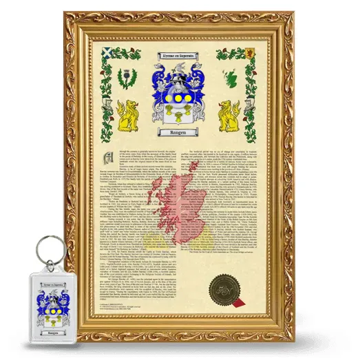 Rangen Framed Armorial History and Keychain - Gold