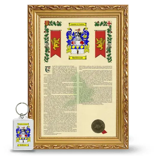 Rathbourne Framed Armorial History and Keychain - Gold