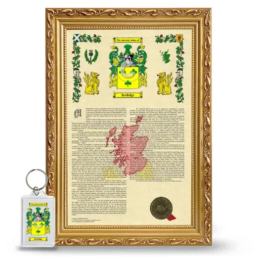 Ratledge Framed Armorial History and Keychain - Gold