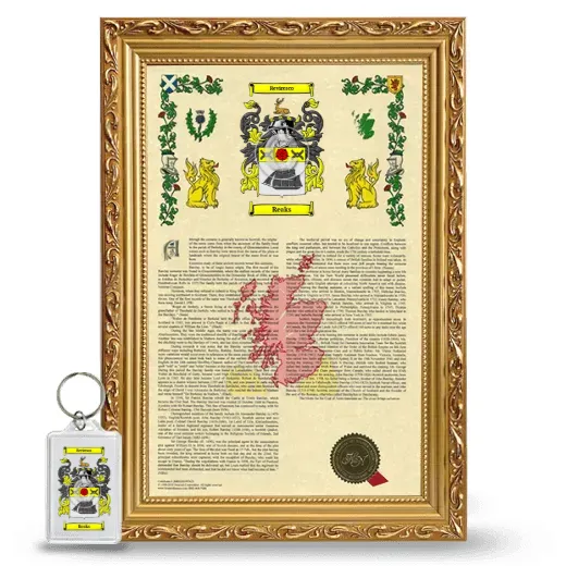 Reaks Framed Armorial History and Keychain - Gold