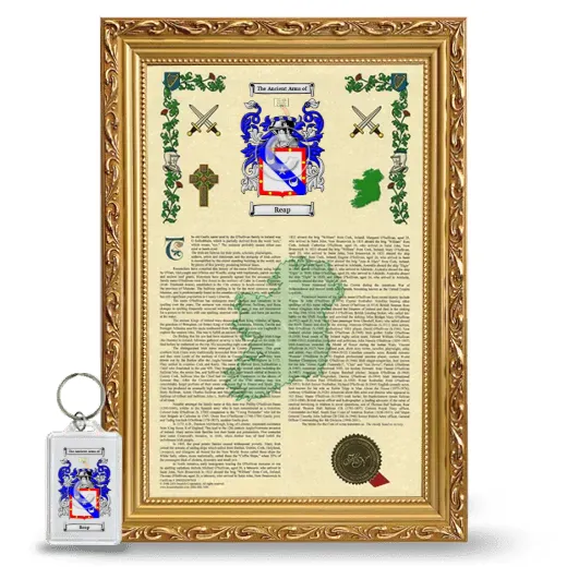 Reap Framed Armorial History and Keychain - Gold