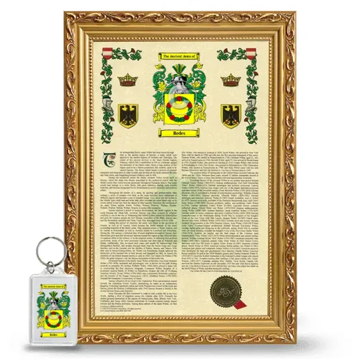 Redes Framed Armorial History and Keychain - Gold