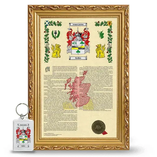 Redies Framed Armorial History and Keychain - Gold