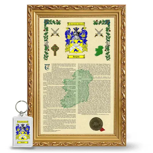 Reegen Framed Armorial History and Keychain - Gold