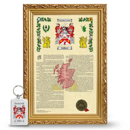 Reidhead Framed Armorial History and Keychain - Gold