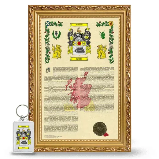 Reikie Framed Armorial History and Keychain - Gold