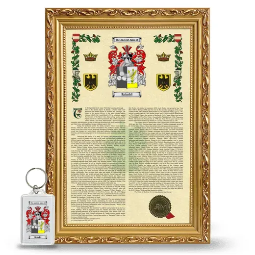 Reindel Framed Armorial History and Keychain - Gold