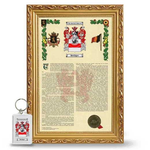 Rettinger Framed Armorial History and Keychain - Gold