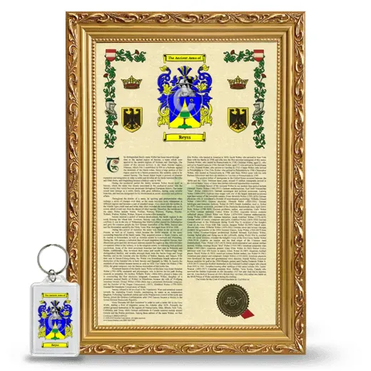 Reyss Framed Armorial History and Keychain - Gold