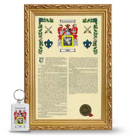 Riffel Framed Armorial History and Keychain - Gold