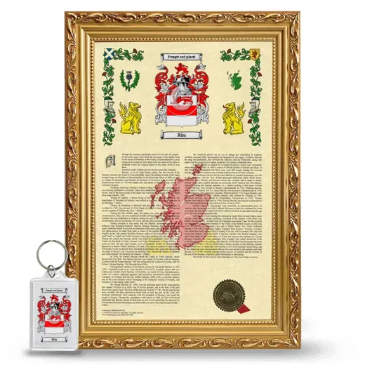 Rim Framed Armorial History and Keychain - Gold