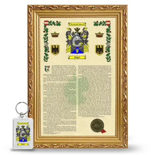 Ringel Framed Armorial History and Keychain - Gold
