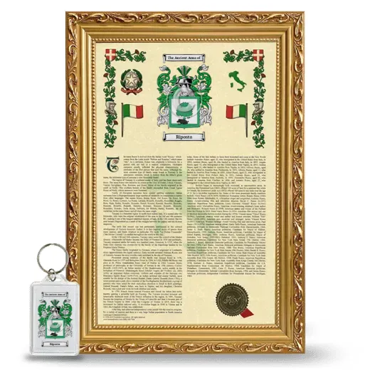 Riposta Framed Armorial History and Keychain - Gold