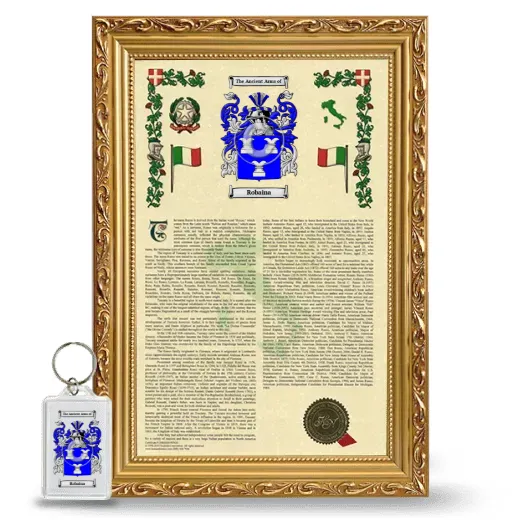 Robaina Framed Armorial History and Keychain - Gold